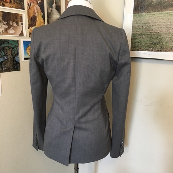 MOSCHINO cheap & chic label unique gray fitted wool blazer SZ 6 - Picture 3 of 8